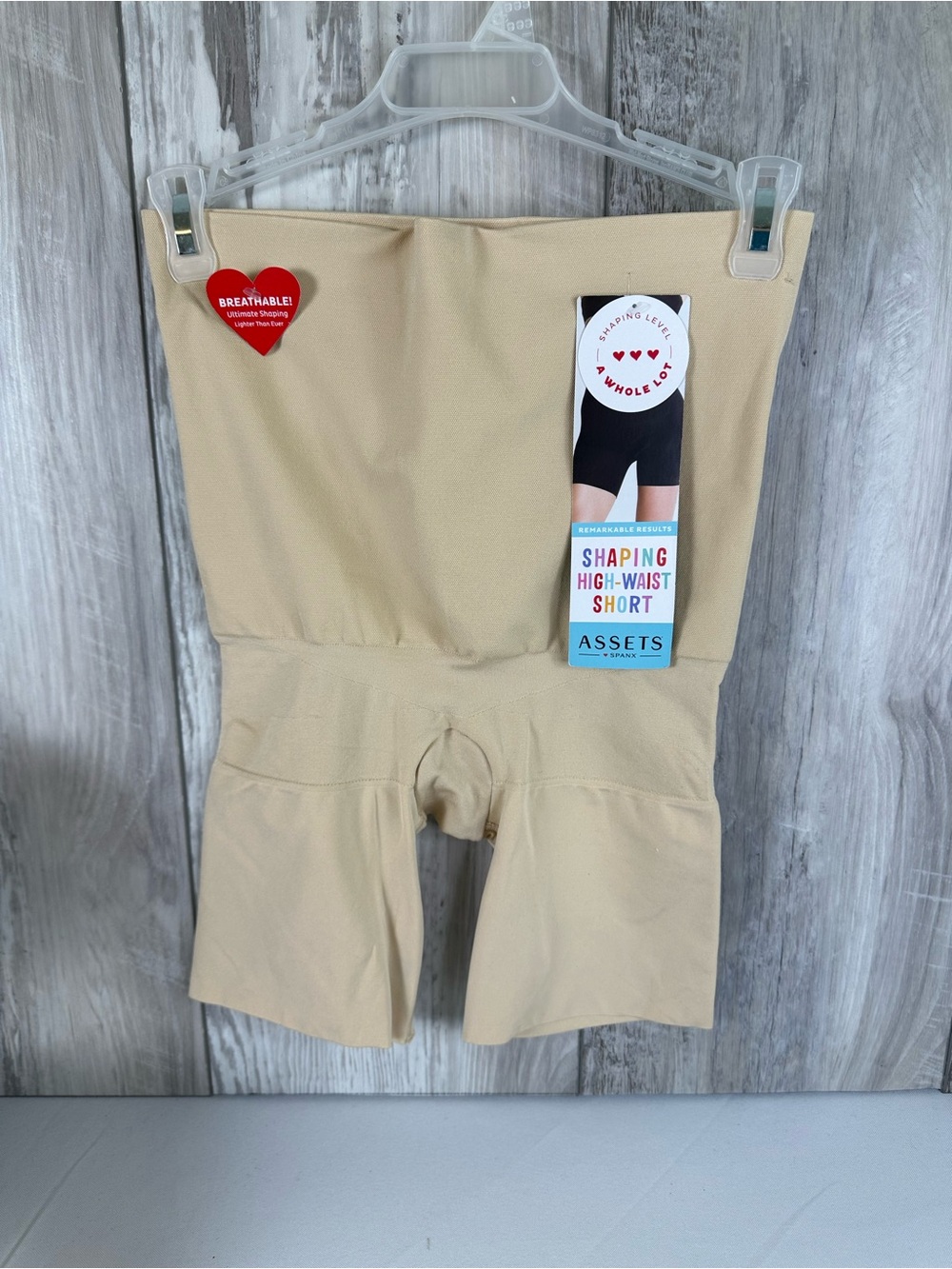 SPANX Assets Shaping High-Waist Short in Beige -large